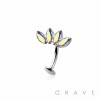 MARQUISE CROWN CZ TIARA 316L SURGICAL STEEL THREADLESS FLOATING BELLY BUTTON RING (CONVEX DISK)